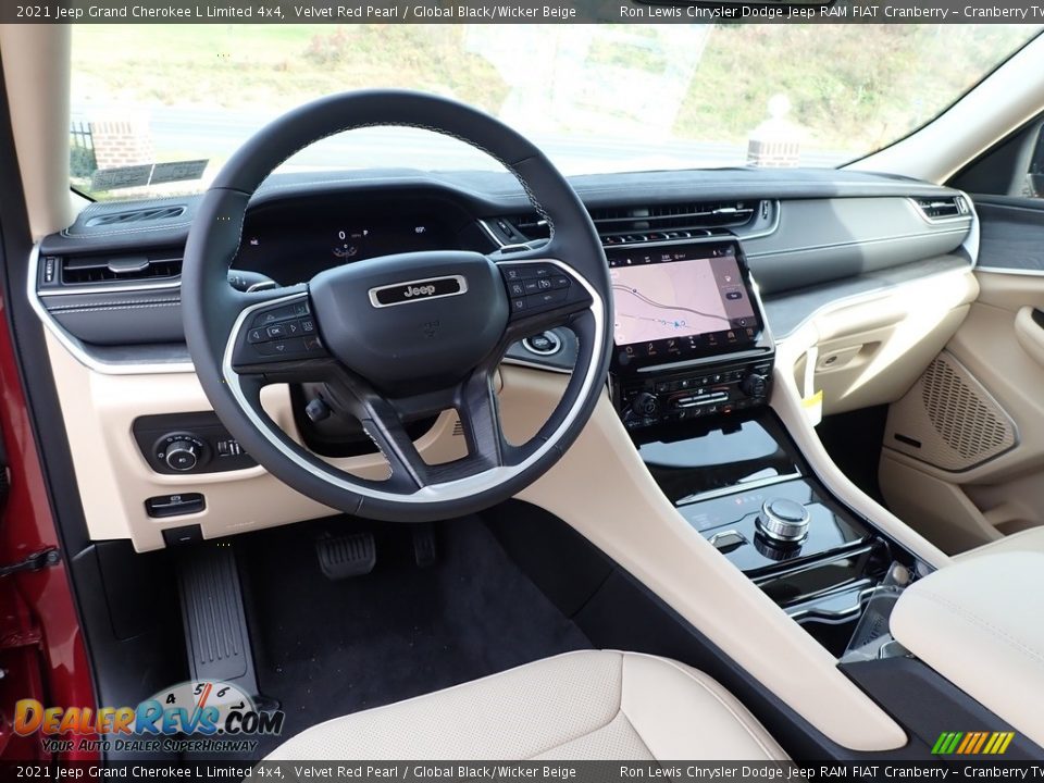 2021 Jeep Grand Cherokee L Limited 4x4 Velvet Red Pearl / Global Black/Wicker Beige Photo #15