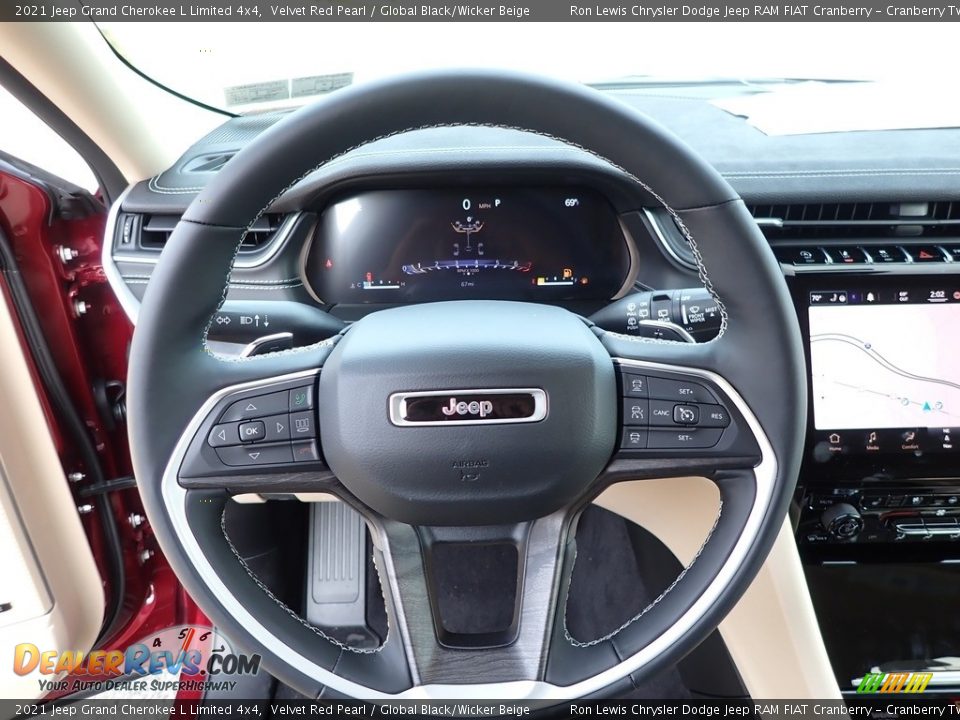 2021 Jeep Grand Cherokee L Limited 4x4 Velvet Red Pearl / Global Black/Wicker Beige Photo #17