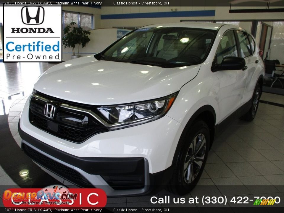 2021 Honda CR-V LX AWD Platinum White Pearl / Ivory Photo #1