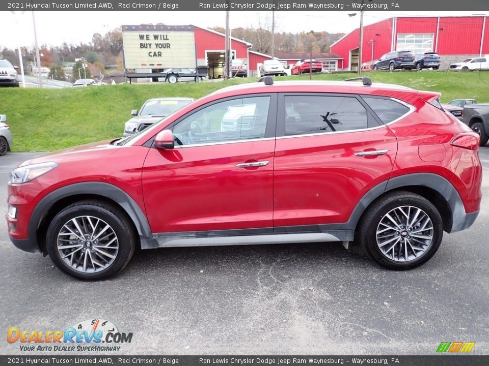 2021 Hyundai Tucson Limited AWD Red Crimson / Beige Photo #2