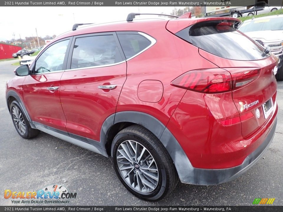 2021 Hyundai Tucson Limited AWD Red Crimson / Beige Photo #3