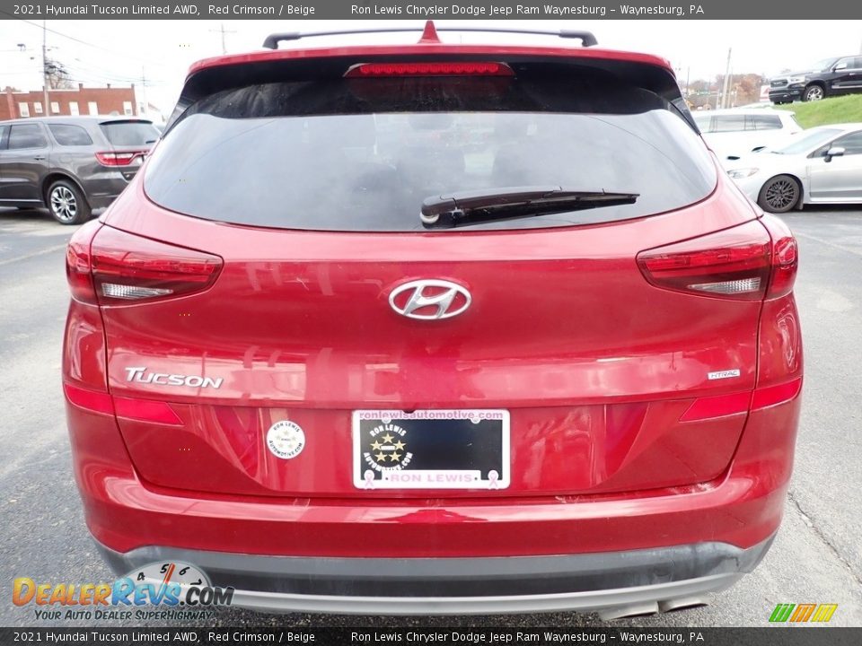 2021 Hyundai Tucson Limited AWD Red Crimson / Beige Photo #4