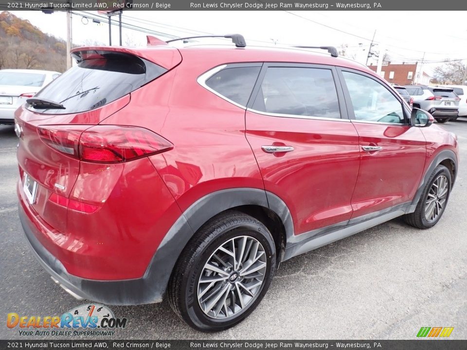 2021 Hyundai Tucson Limited AWD Red Crimson / Beige Photo #6