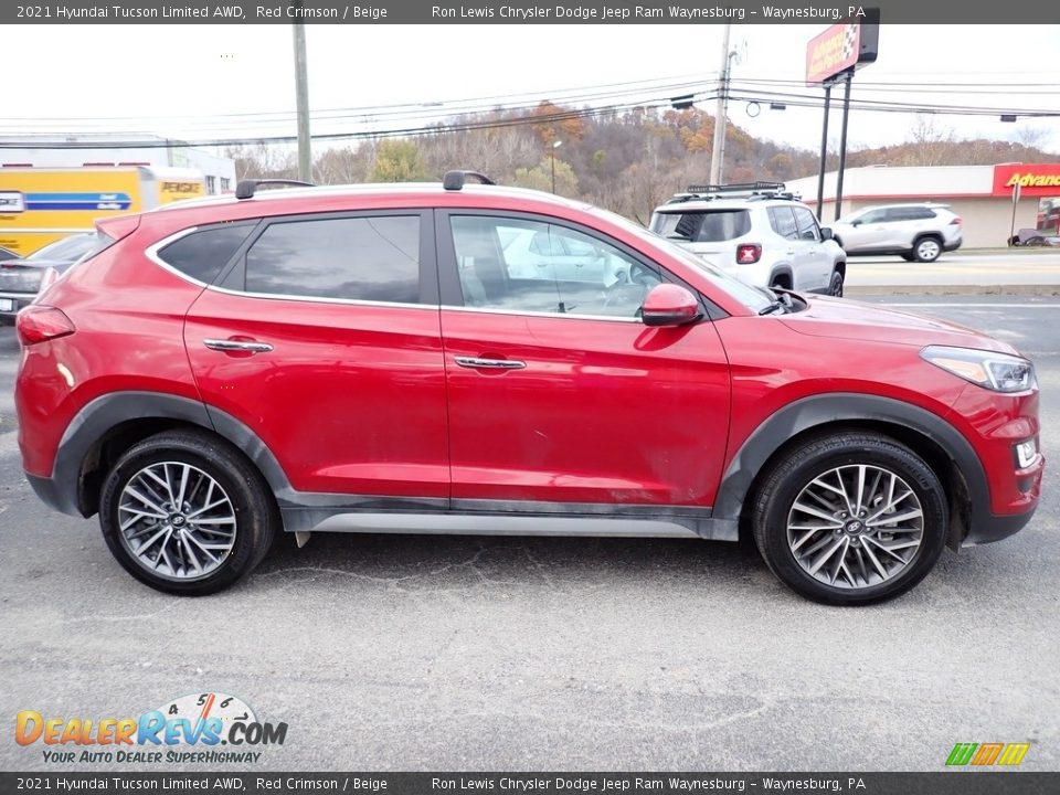 2021 Hyundai Tucson Limited AWD Red Crimson / Beige Photo #7