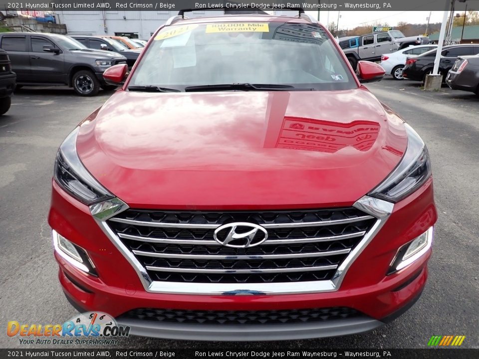 2021 Hyundai Tucson Limited AWD Red Crimson / Beige Photo #9