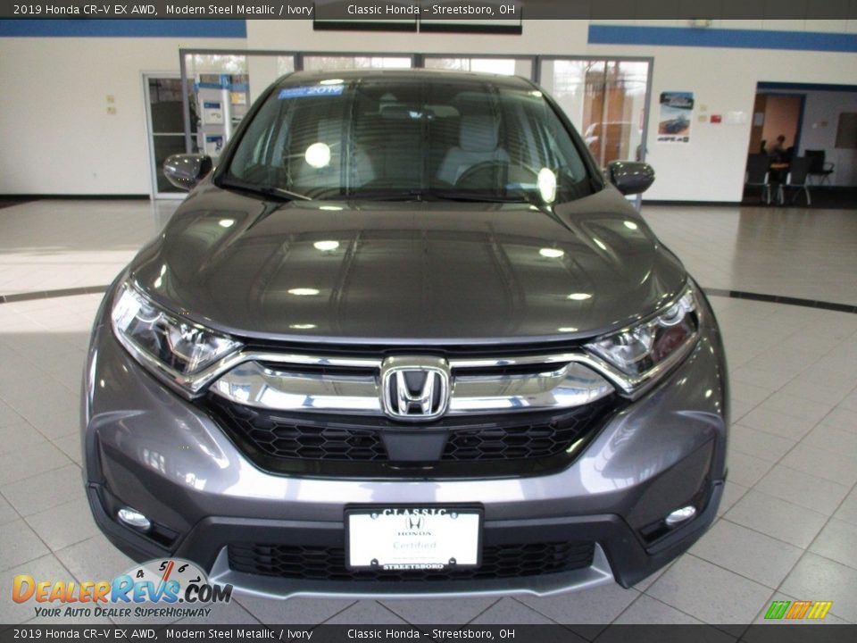 2019 Honda CR-V EX AWD Modern Steel Metallic / Ivory Photo #2