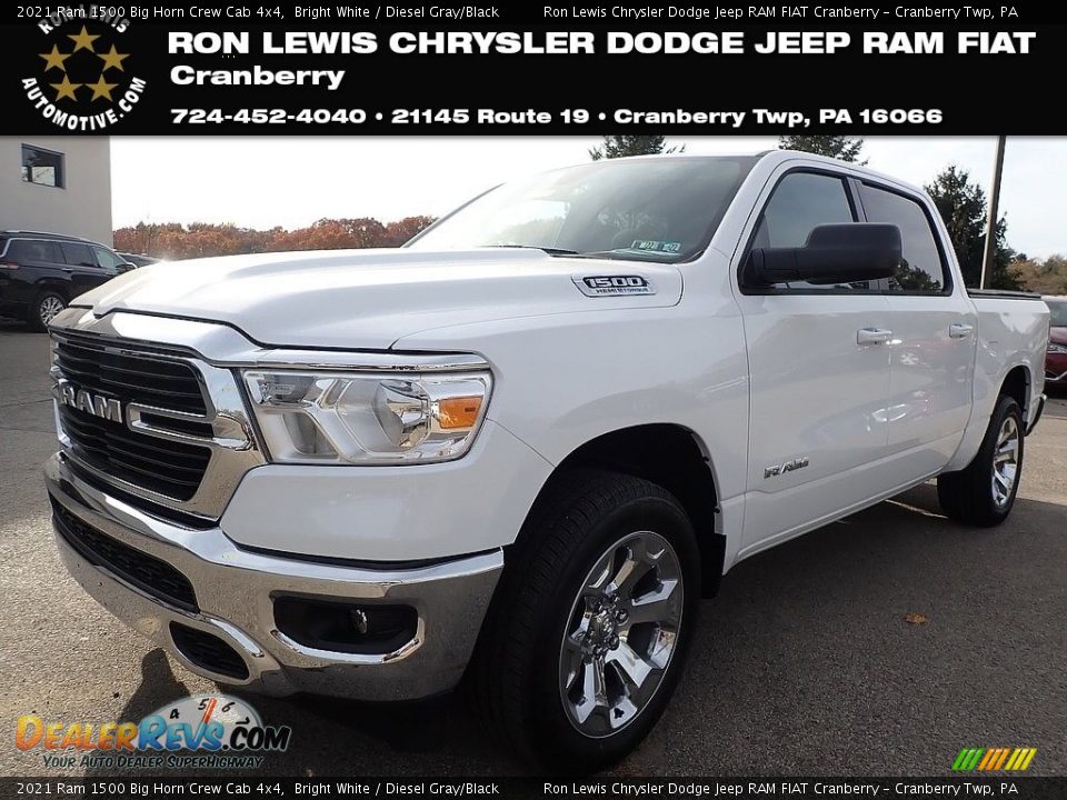 2021 Ram 1500 Big Horn Crew Cab 4x4 Bright White / Diesel Gray/Black Photo #1