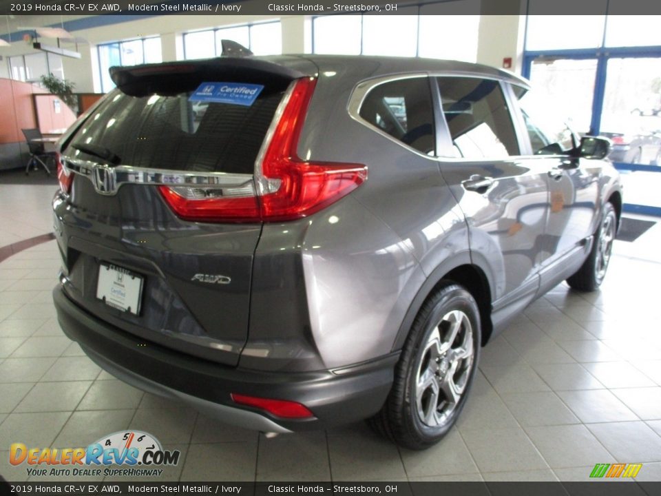 2019 Honda CR-V EX AWD Modern Steel Metallic / Ivory Photo #7