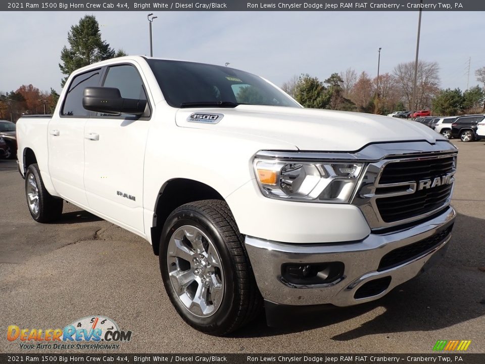 2021 Ram 1500 Big Horn Crew Cab 4x4 Bright White / Diesel Gray/Black Photo #3