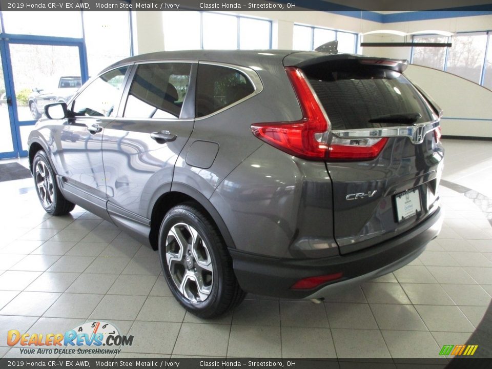 2019 Honda CR-V EX AWD Modern Steel Metallic / Ivory Photo #9