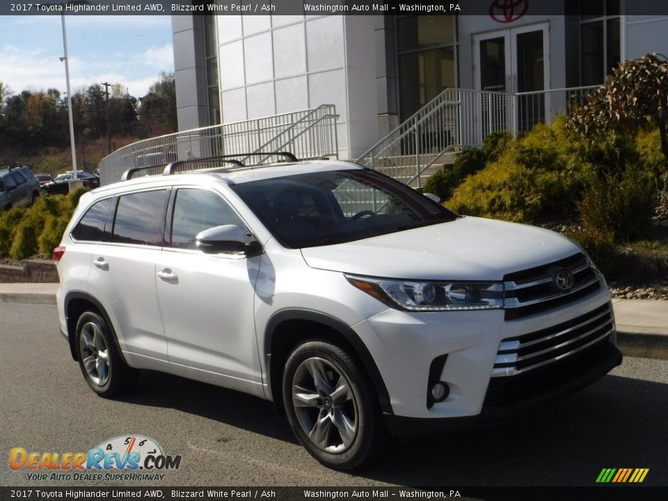 2017 Toyota Highlander Limited AWD Blizzard White Pearl / Ash Photo #1