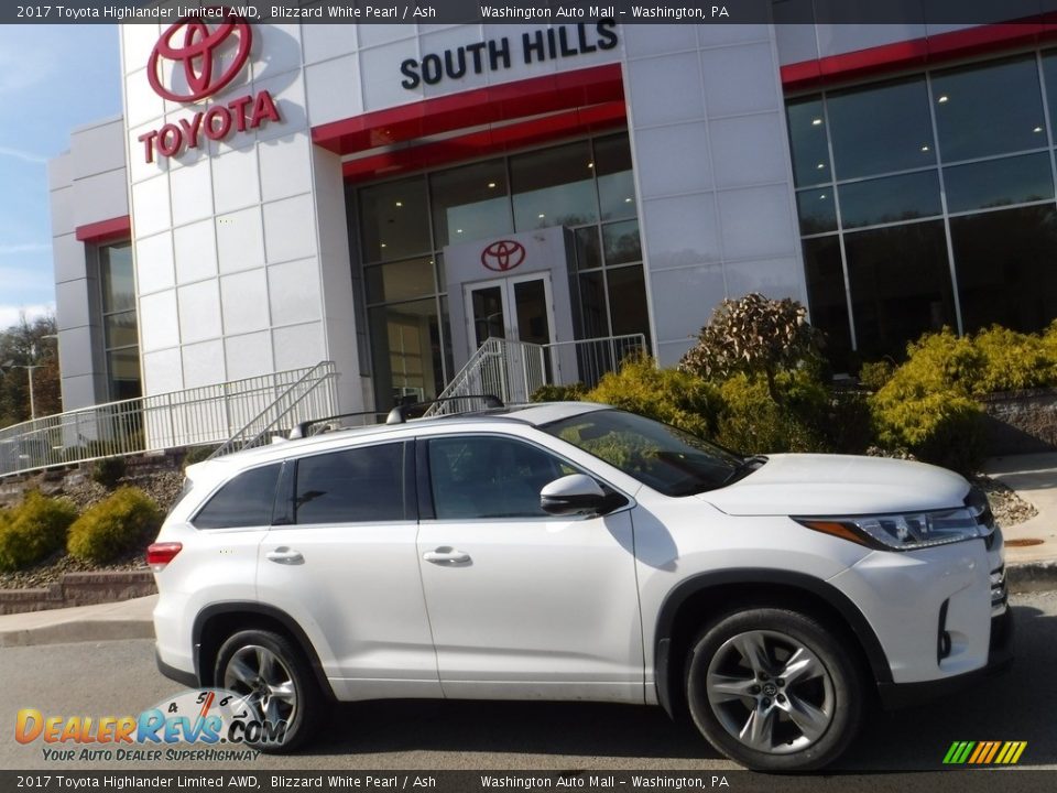 2017 Toyota Highlander Limited AWD Blizzard White Pearl / Ash Photo #2