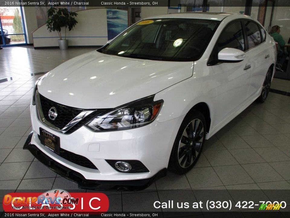 2016 Nissan Sentra SV Aspen White / Charcoal Photo #1