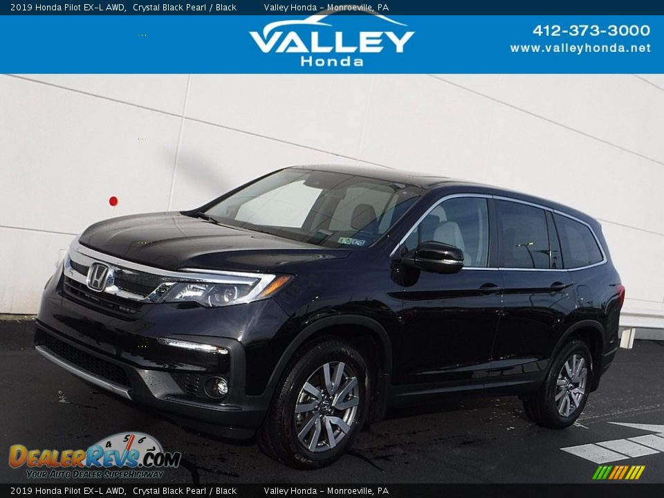 2019 Honda Pilot EX-L AWD Crystal Black Pearl / Black Photo #1