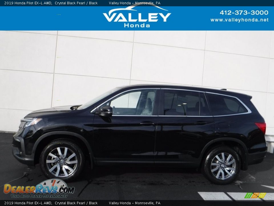 2019 Honda Pilot EX-L AWD Crystal Black Pearl / Black Photo #2