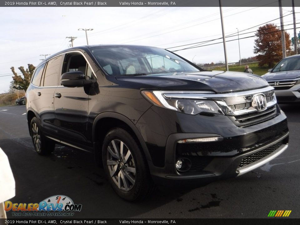 2019 Honda Pilot EX-L AWD Crystal Black Pearl / Black Photo #6