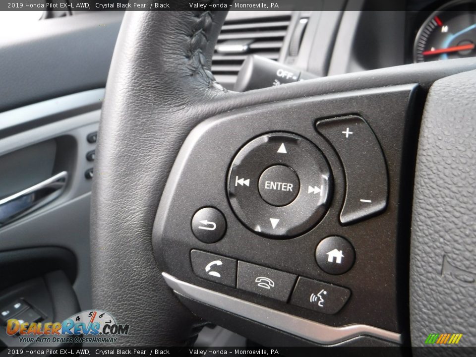 2019 Honda Pilot EX-L AWD Crystal Black Pearl / Black Photo #23