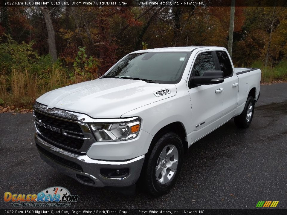 2022 Ram 1500 Big Horn Quad Cab Bright White / Black/Diesel Gray Photo #2