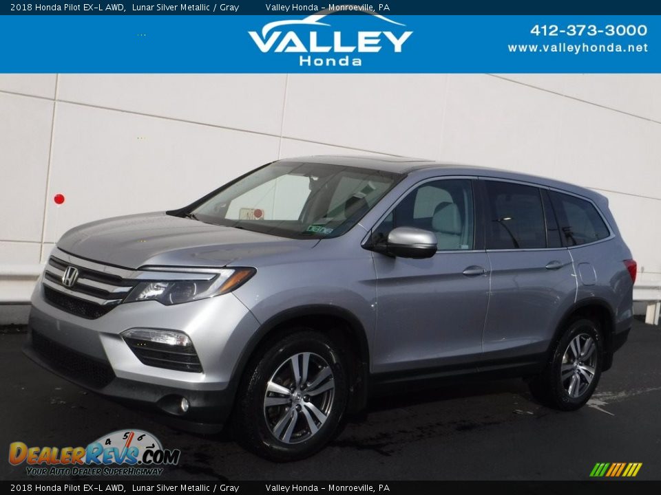 2018 Honda Pilot EX-L AWD Lunar Silver Metallic / Gray Photo #1