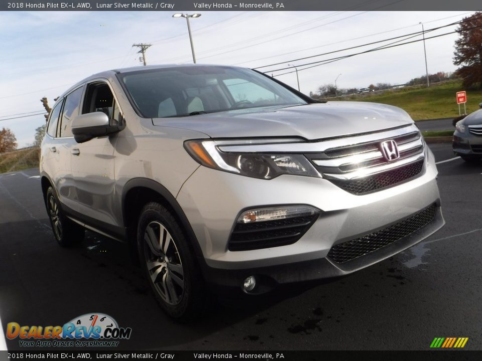 2018 Honda Pilot EX-L AWD Lunar Silver Metallic / Gray Photo #6