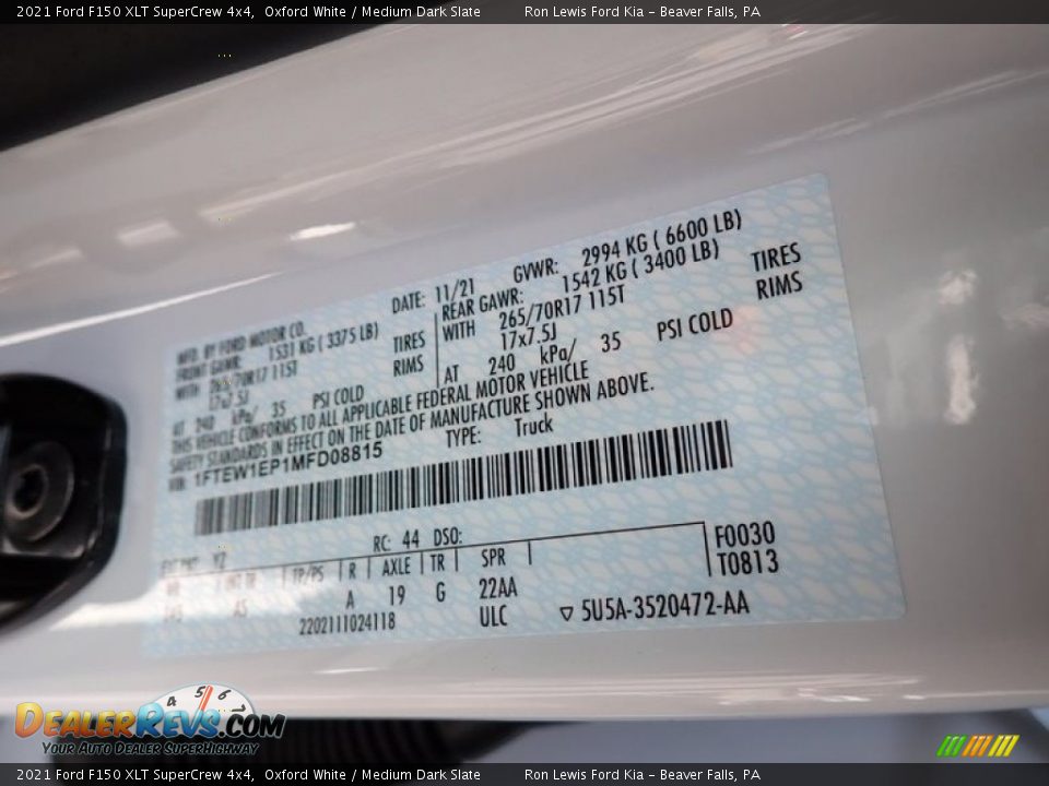 2021 Ford F150 XLT SuperCrew 4x4 Oxford White / Medium Dark Slate Photo #18