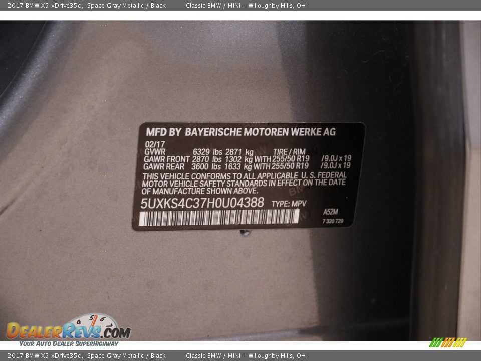 2017 BMW X5 xDrive35d Space Gray Metallic / Black Photo #24