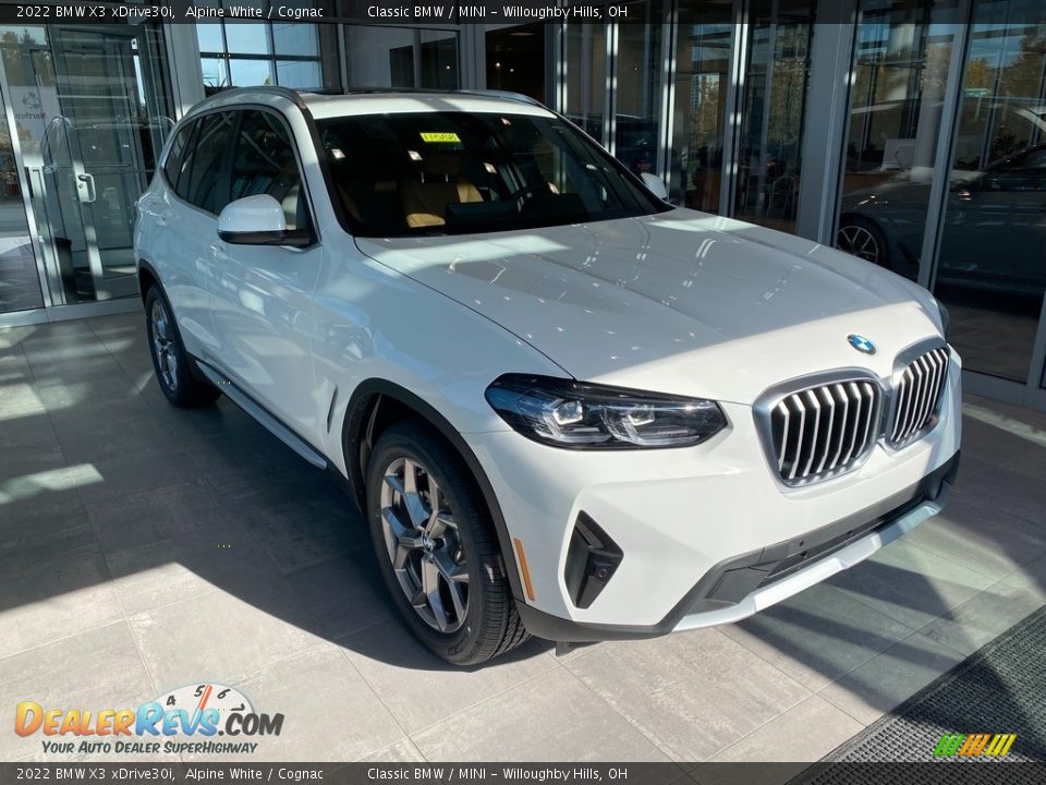 2022 BMW X3 xDrive30i Alpine White / Cognac Photo #1