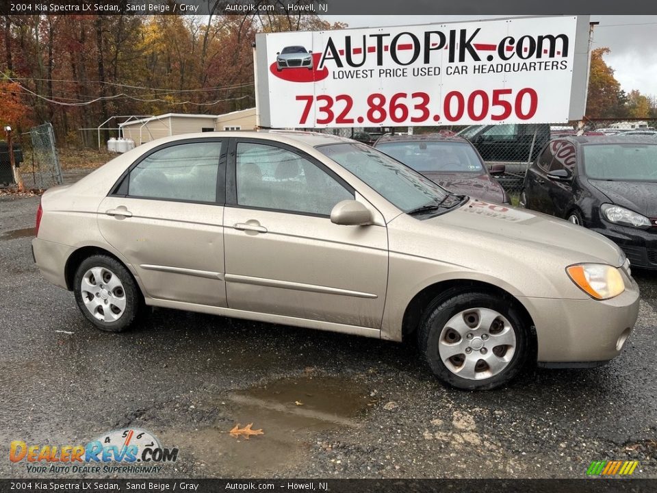 2004 Kia Spectra LX Sedan Sand Beige / Gray Photo #1