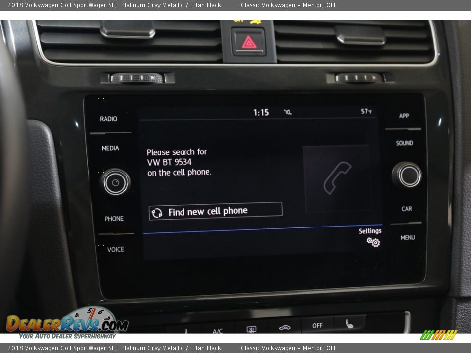 2018 Volkswagen Golf SportWagen SE Platinum Gray Metallic / Titan Black Photo #11