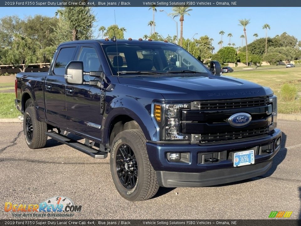 2019 Ford F350 Super Duty Lariat Crew Cab 4x4 Blue Jeans / Black Photo #14