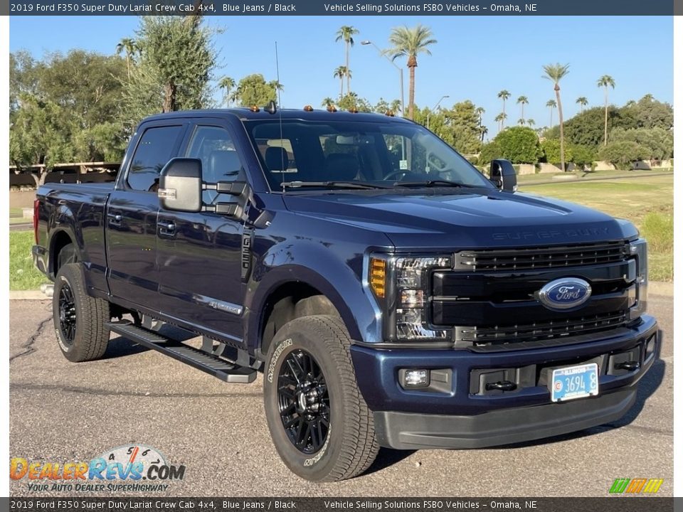 2019 Ford F350 Super Duty Lariat Crew Cab 4x4 Blue Jeans / Black Photo #16