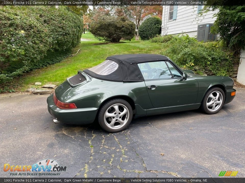 1991 Porsche 911 Carrera 2 Cabriolet Dark Green Metallic / Cashmere Beige Photo #12