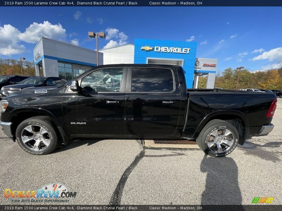 2019 Ram 1500 Laramie Crew Cab 4x4 Diamond Black Crystal Pearl / Black Photo #2