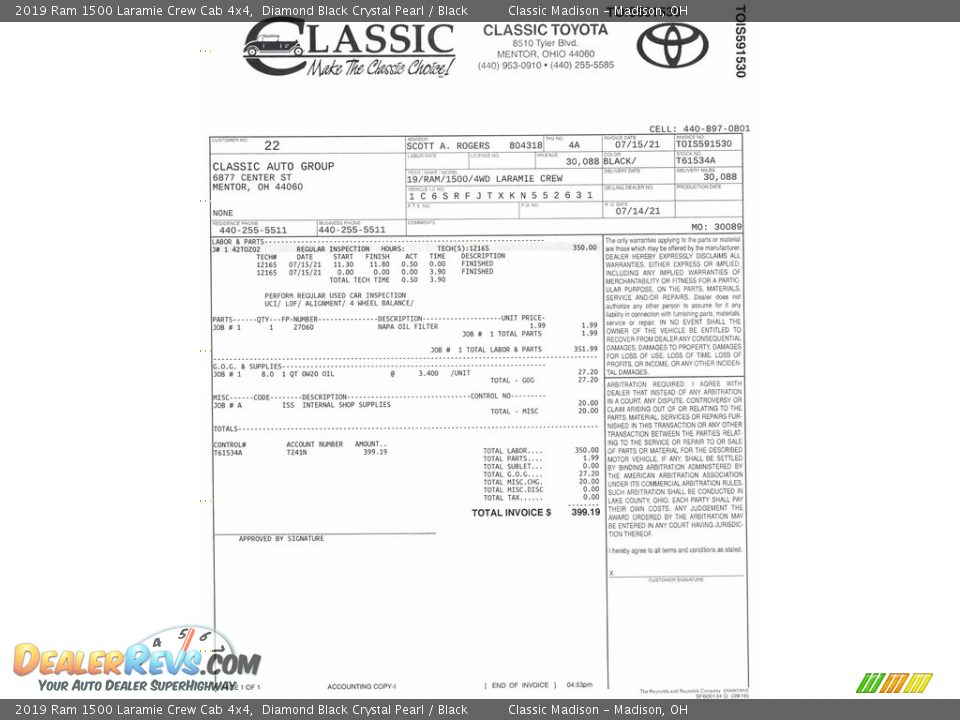 2019 Ram 1500 Laramie Crew Cab 4x4 Diamond Black Crystal Pearl / Black Photo #5