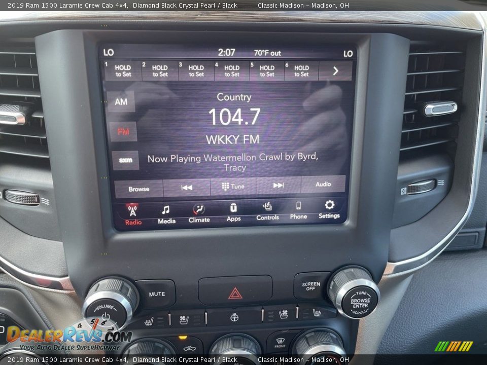 2019 Ram 1500 Laramie Crew Cab 4x4 Diamond Black Crystal Pearl / Black Photo #12