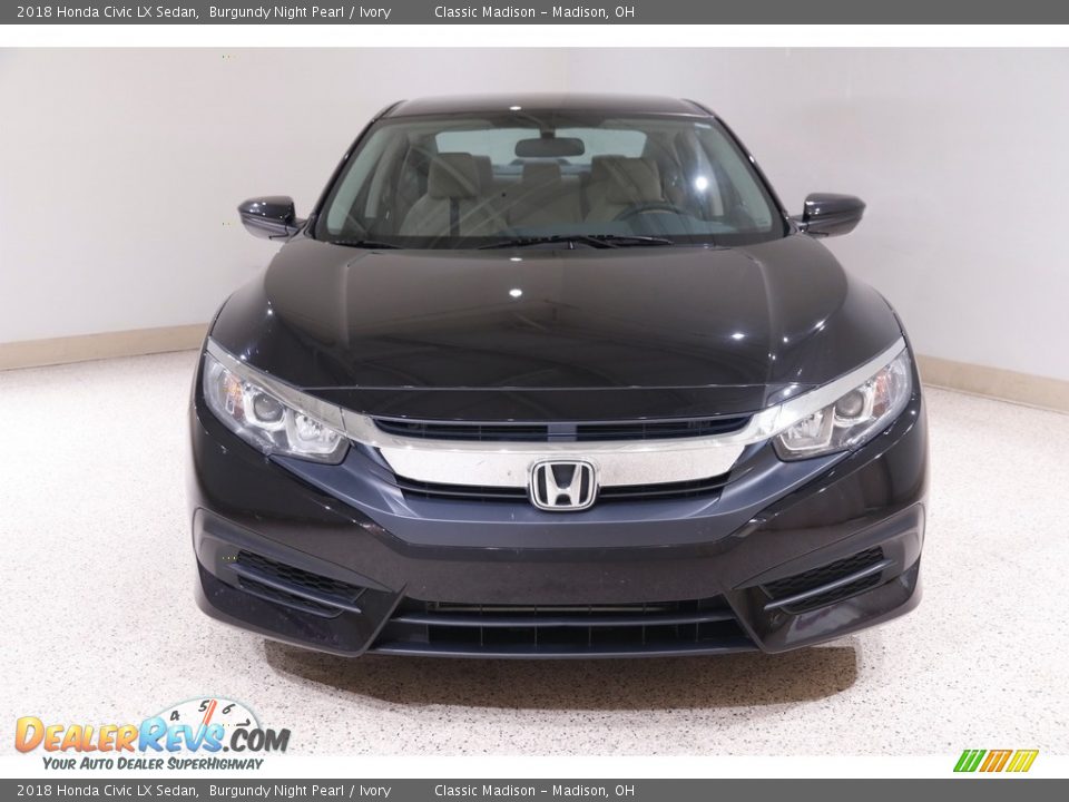 2018 Honda Civic LX Sedan Burgundy Night Pearl / Ivory Photo #2