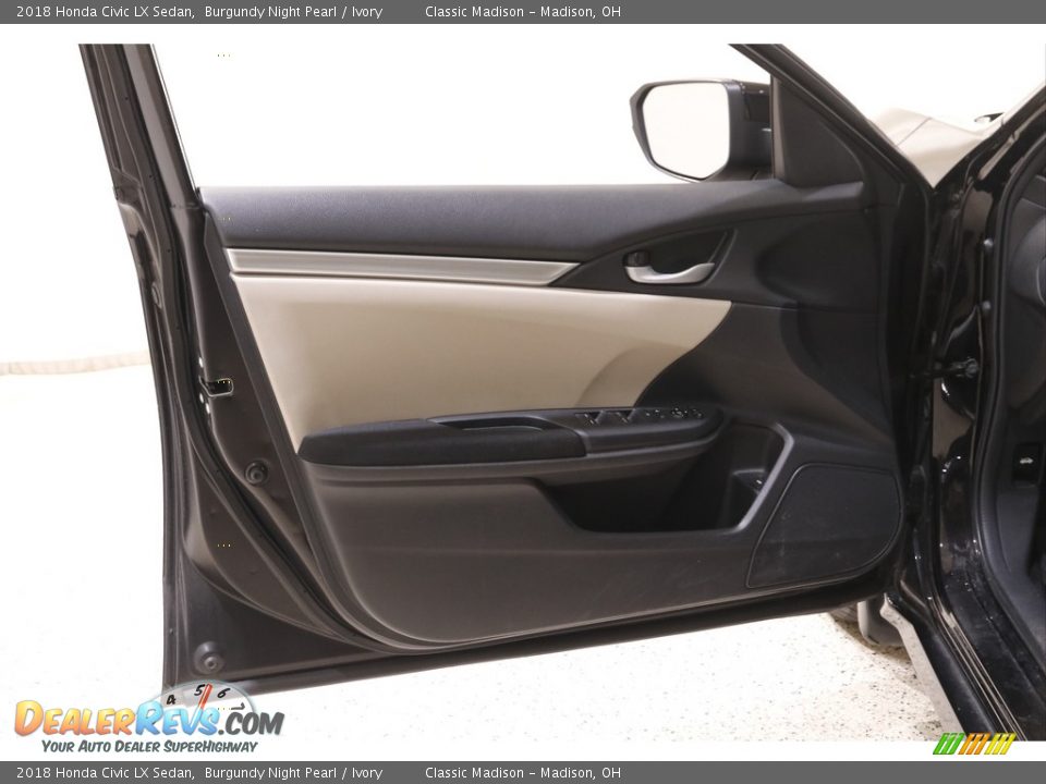 2018 Honda Civic LX Sedan Burgundy Night Pearl / Ivory Photo #4