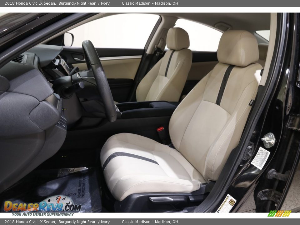 2018 Honda Civic LX Sedan Burgundy Night Pearl / Ivory Photo #5