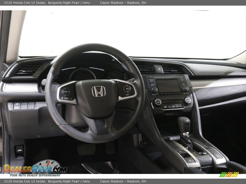 2018 Honda Civic LX Sedan Burgundy Night Pearl / Ivory Photo #6