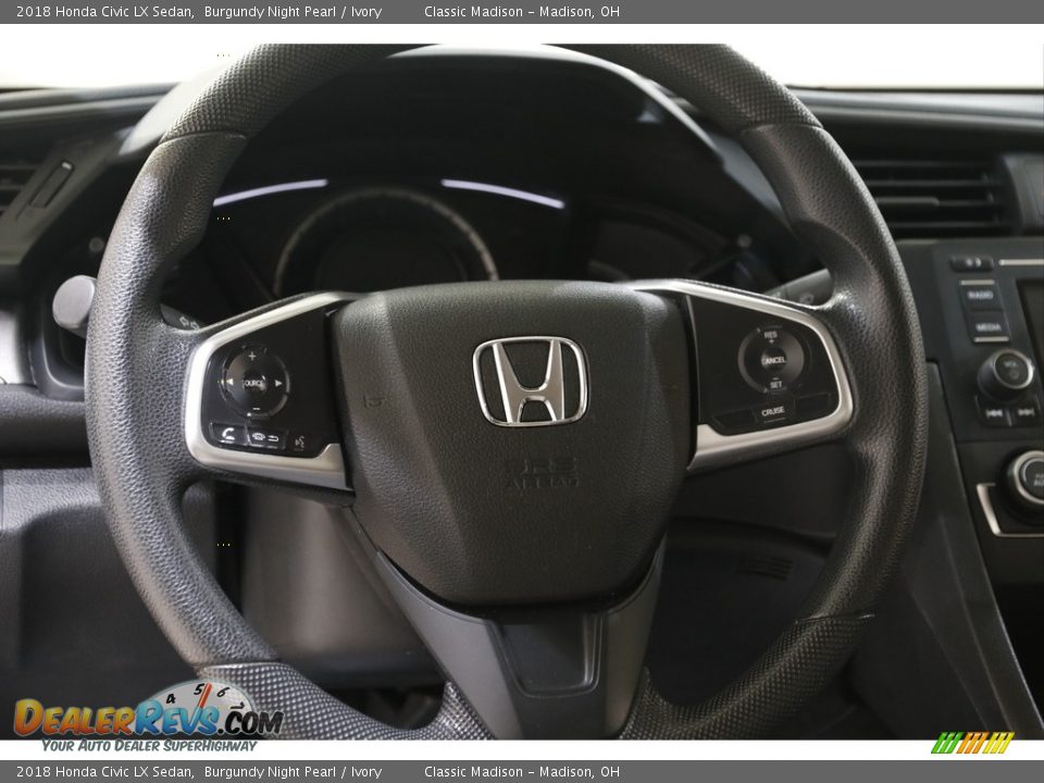 2018 Honda Civic LX Sedan Burgundy Night Pearl / Ivory Photo #7