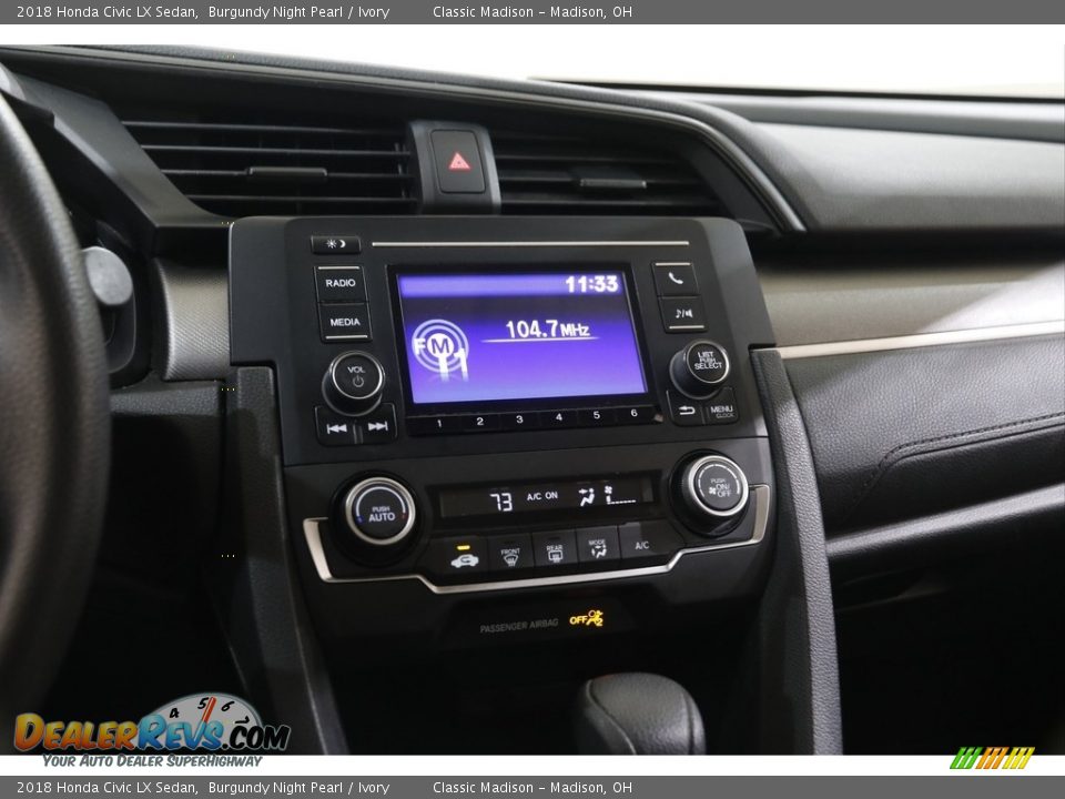 2018 Honda Civic LX Sedan Burgundy Night Pearl / Ivory Photo #9