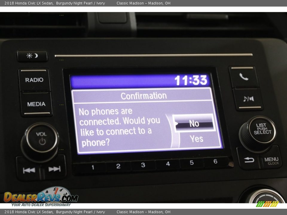 2018 Honda Civic LX Sedan Burgundy Night Pearl / Ivory Photo #10