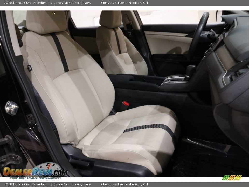 2018 Honda Civic LX Sedan Burgundy Night Pearl / Ivory Photo #13