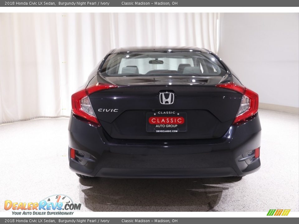 2018 Honda Civic LX Sedan Burgundy Night Pearl / Ivory Photo #16