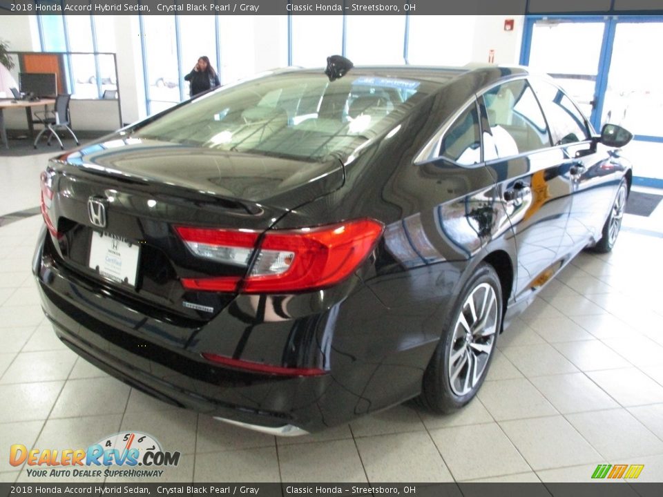 2018 Honda Accord Hybrid Sedan Crystal Black Pearl / Gray Photo #7