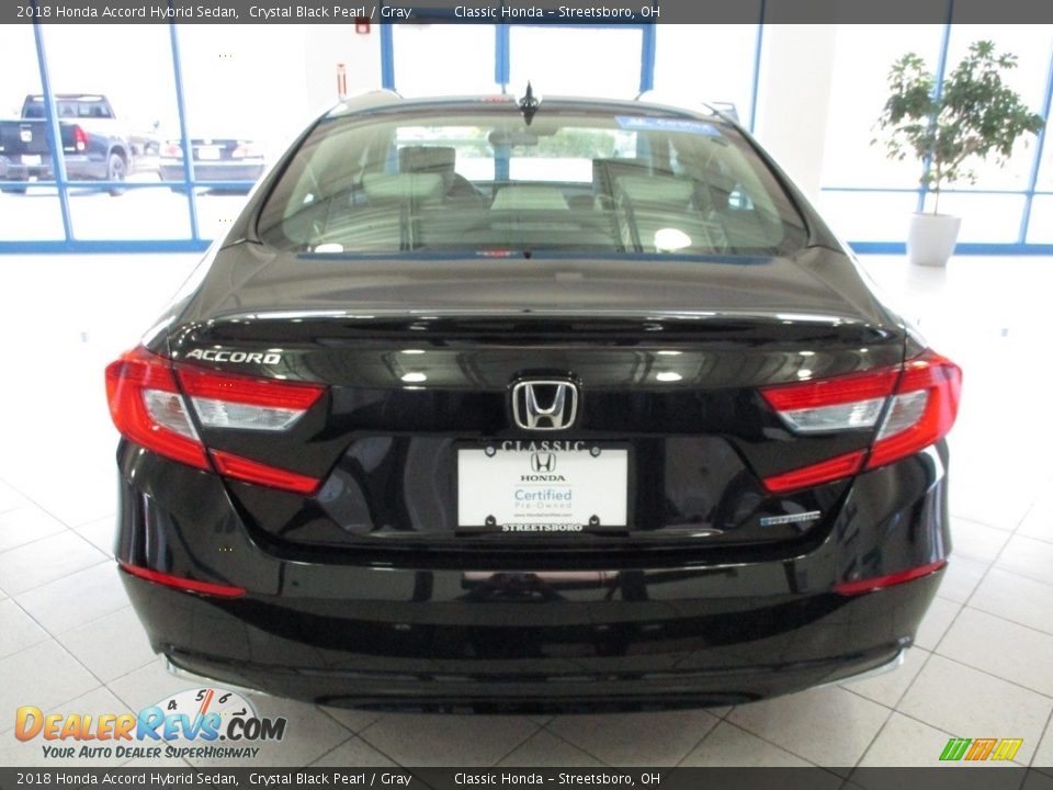2018 Honda Accord Hybrid Sedan Crystal Black Pearl / Gray Photo #8