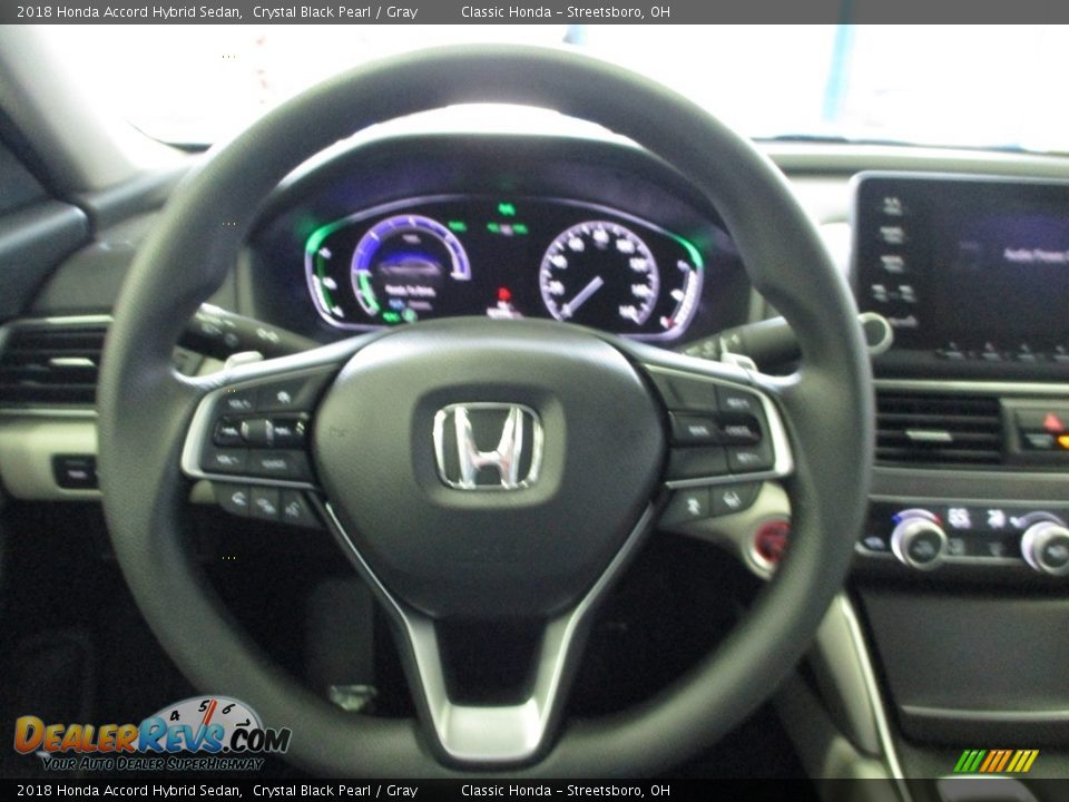 2018 Honda Accord Hybrid Sedan Crystal Black Pearl / Gray Photo #29