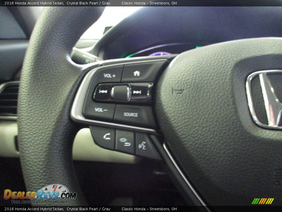 2018 Honda Accord Hybrid Sedan Crystal Black Pearl / Gray Photo #30