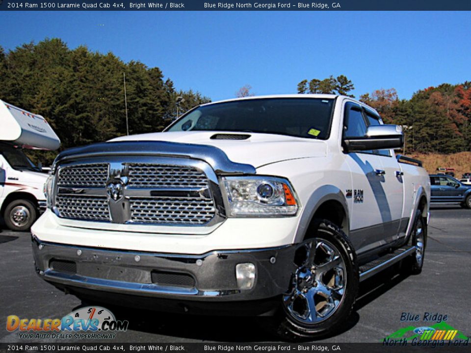 2014 Ram 1500 Laramie Quad Cab 4x4 Bright White / Black Photo #1