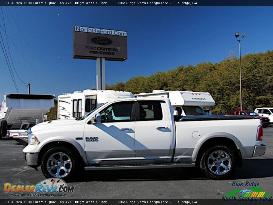 2014 Ram 1500 Laramie Quad Cab 4x4 Bright White / Black Photo #2